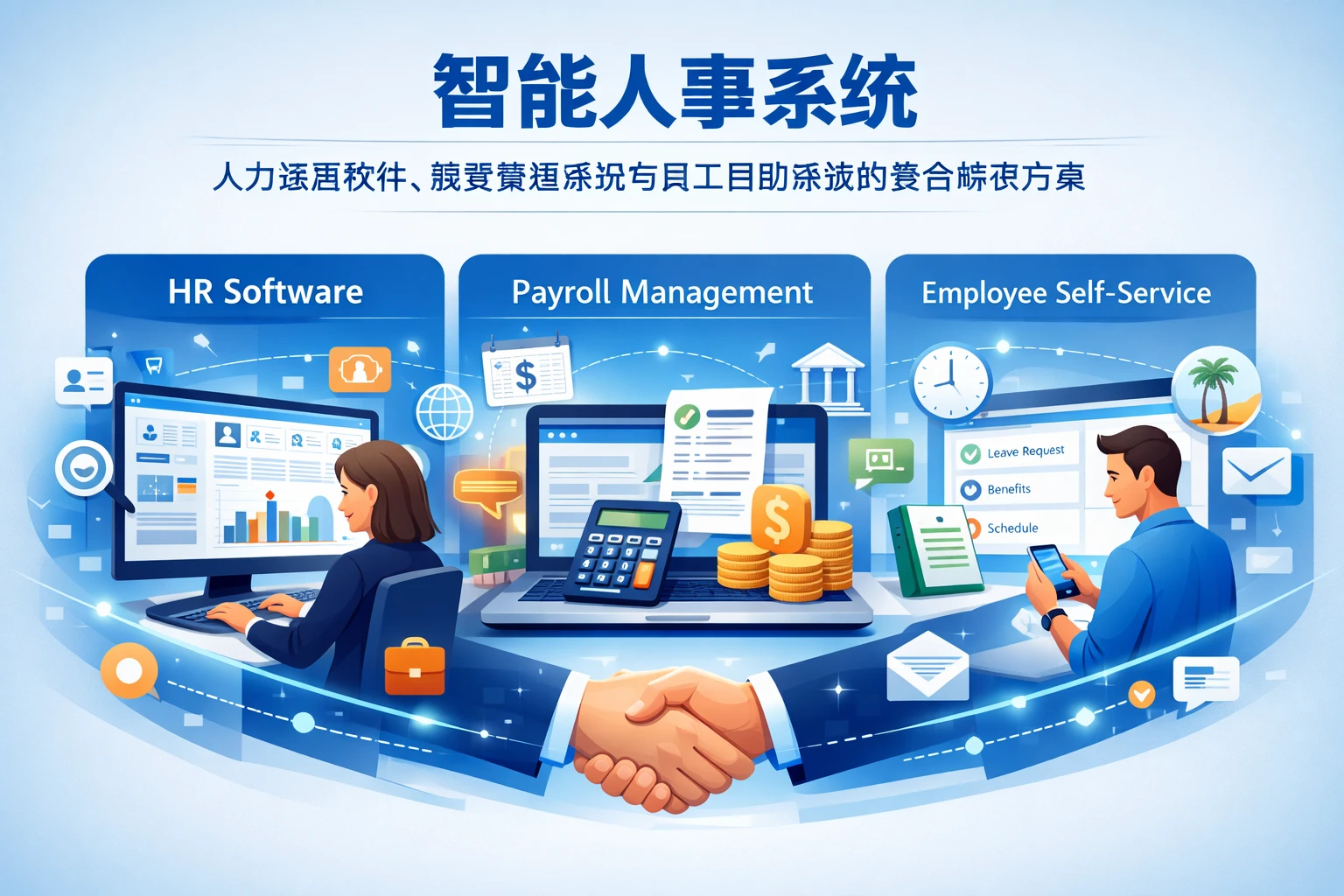 智能人事系统：人力资源软件、薪资管理系统与员工自助系统的整合解决方案