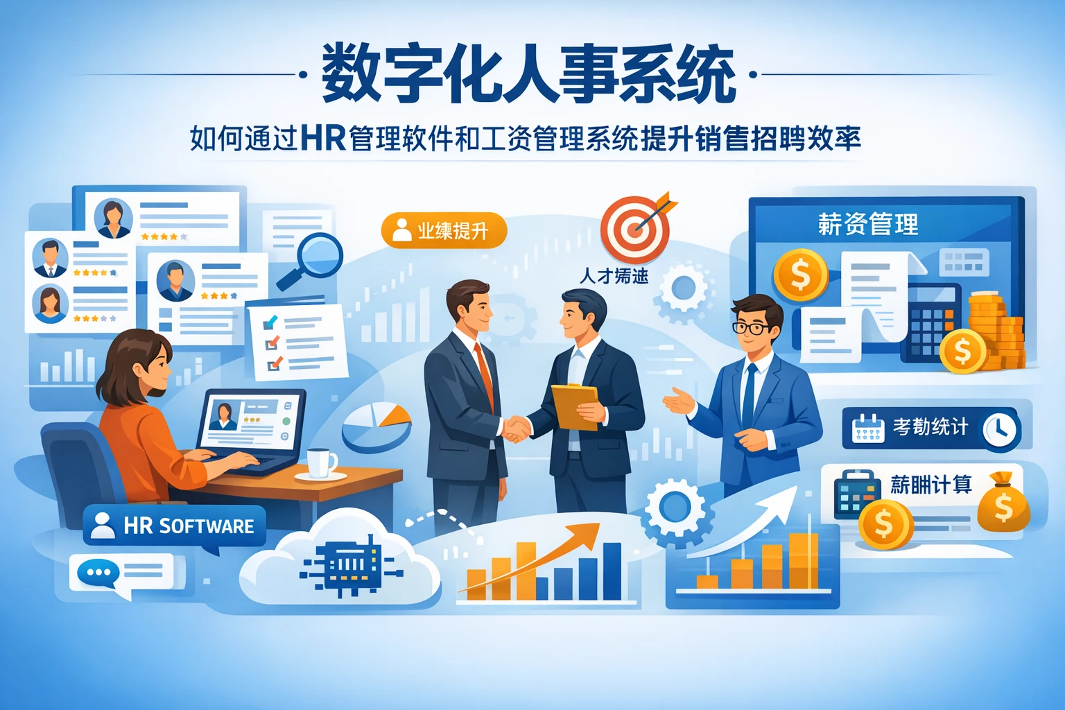 数字化人事系统：如何通过HR管理软件和工资管理系统提升销售招聘效率