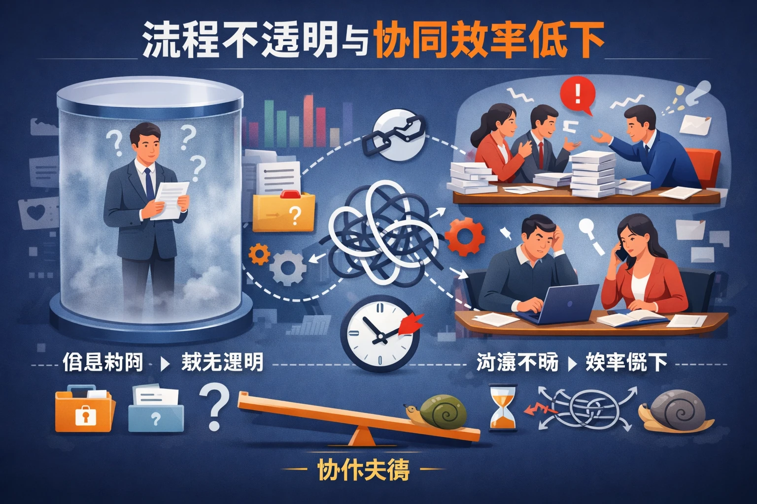 流程不透明与协同效率低下