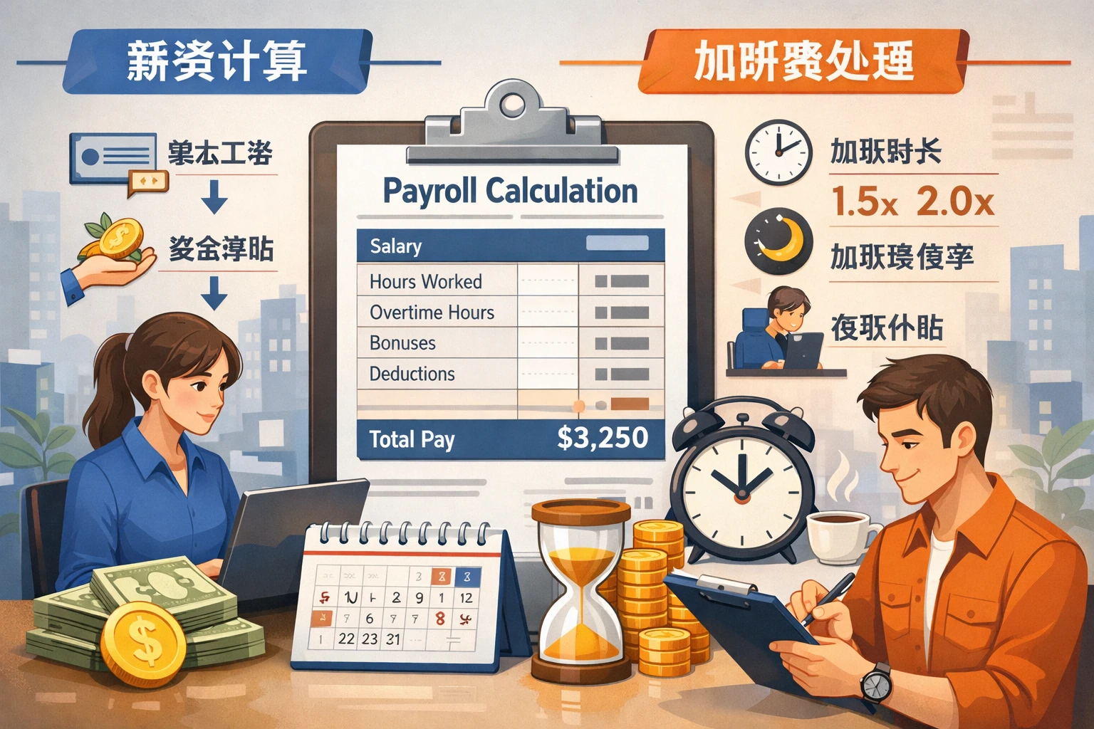 薪资计算与加班费处理