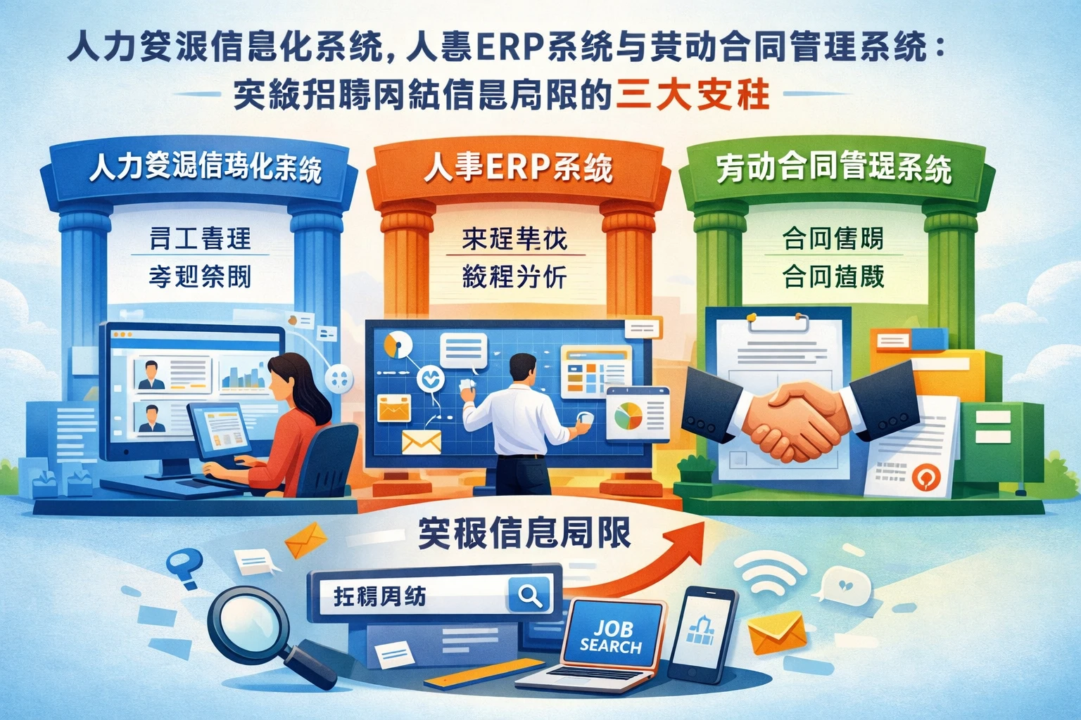 人力资源信息化系统、人事ERP系统与劳动合同管理系统:突破招聘网站信息局限的三大支柱
