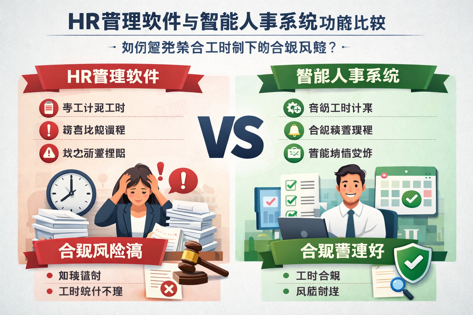 HR管理软件与智能人事系统功能比较：如何避免综合工时制下的合规风险