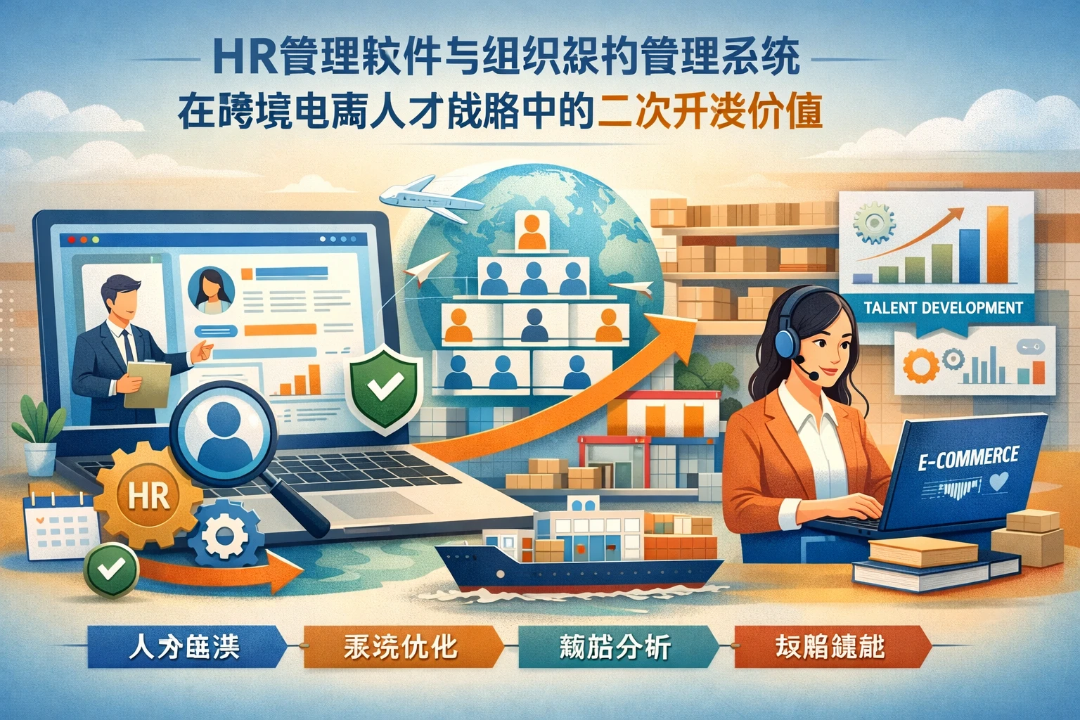 HR管理软件与组织架构管理系统在跨境电商人才战略中的二次开发价值