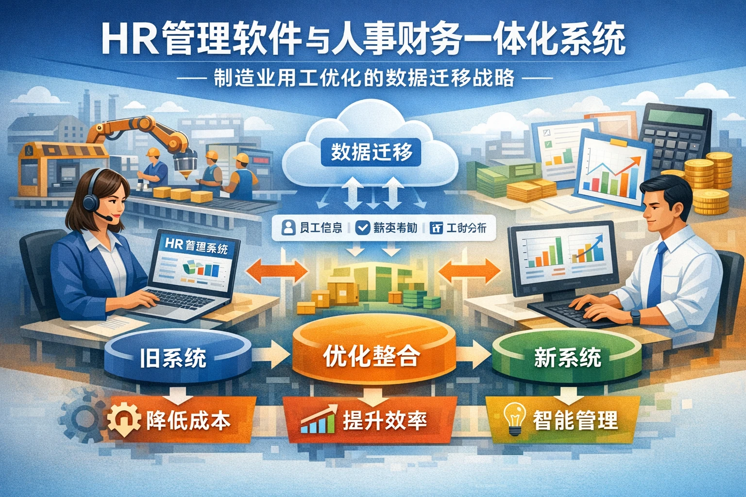 HR管理软件与人事财务一体化系统:制造业用工优化的数据迁移战略