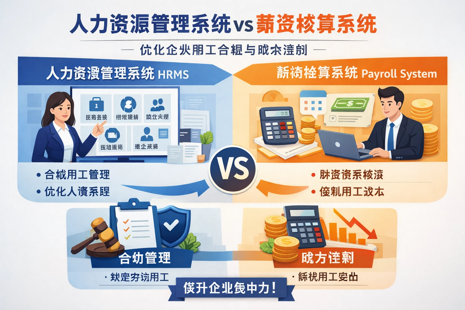 人力资源管理系统对比与薪资核算系统:优化企业用工合规与成本控制