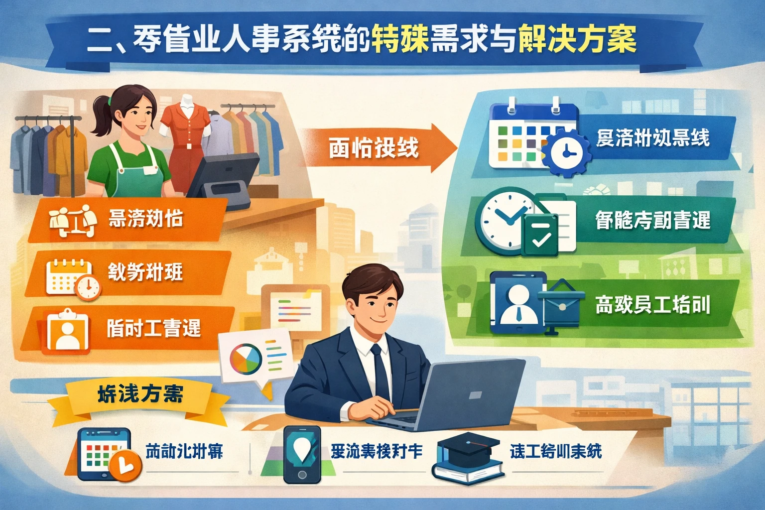 二、零售业人事系统的特殊需求与解决方案