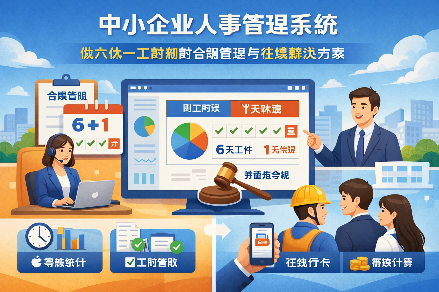 中小企业人事管理系统:做六休一工时制的合规管理与在线解决方案