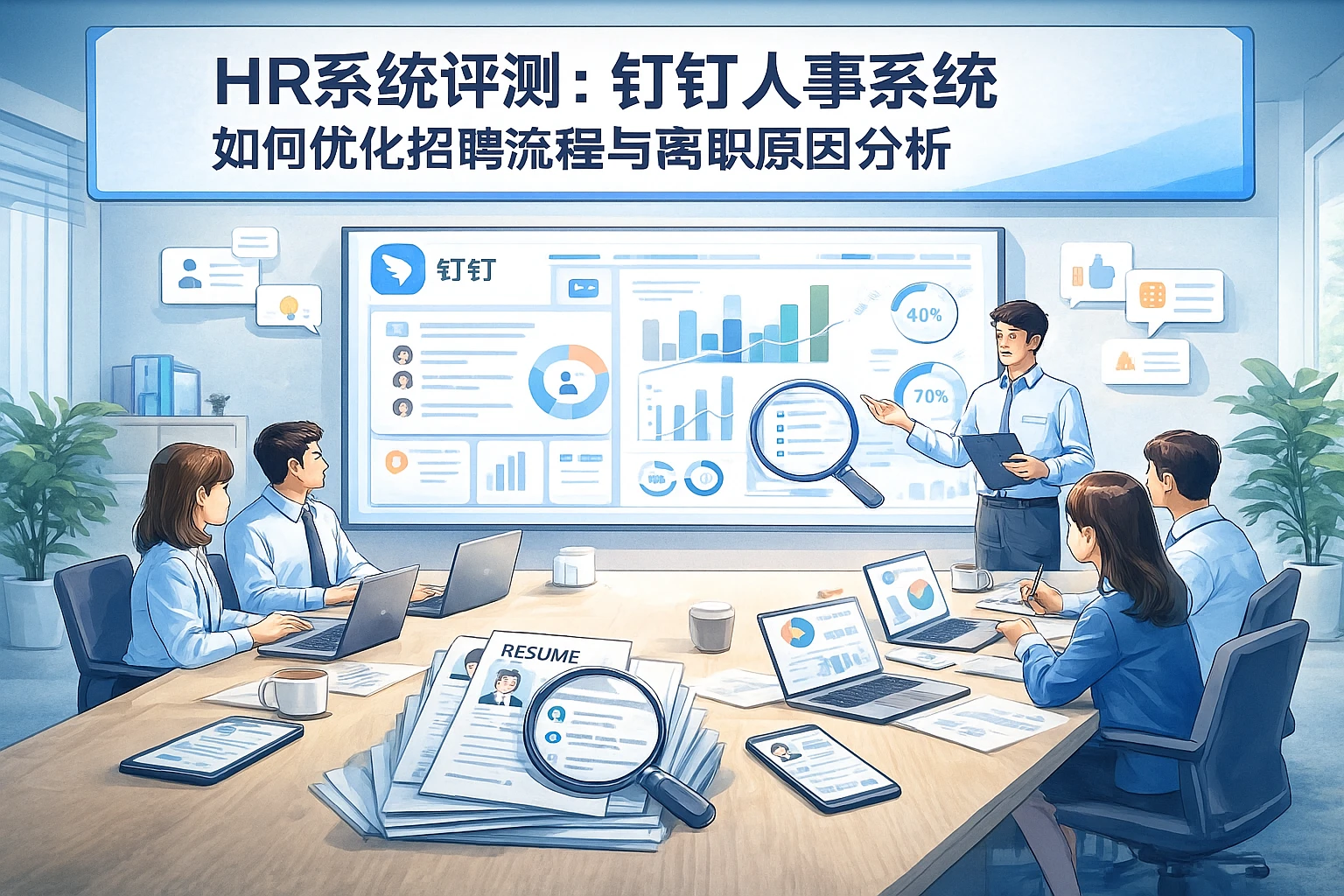 HR系统评测：钉钉人事系统如何优化招聘流程与离职原因分析