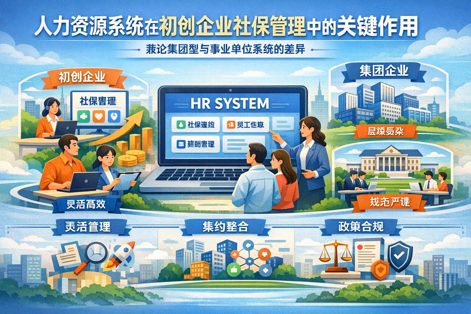 人力资源系统在初创企业社保管理中的关键作用——兼论集团型与事业单位系统的差异