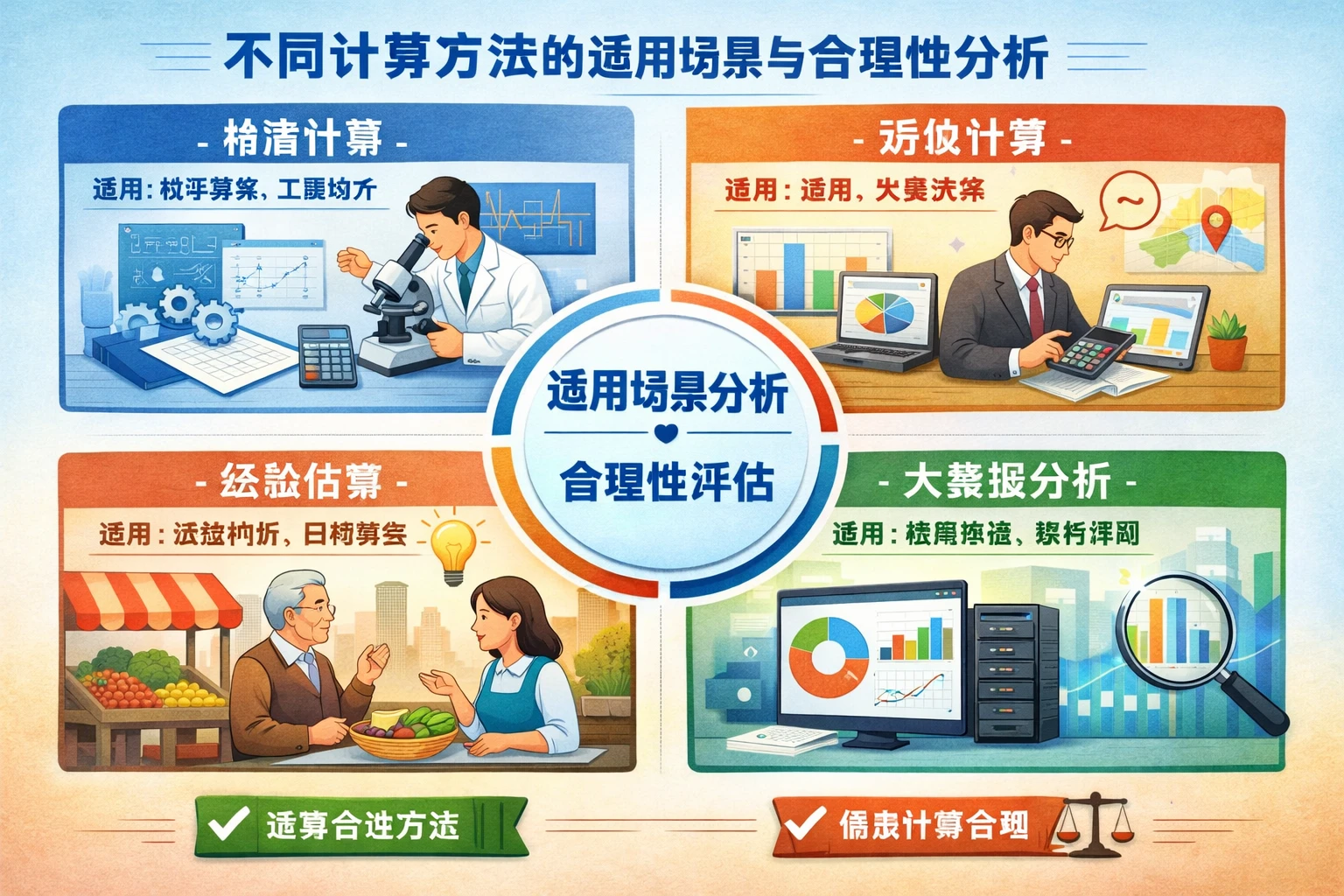 不同计算方法的适用场景与合理性分析