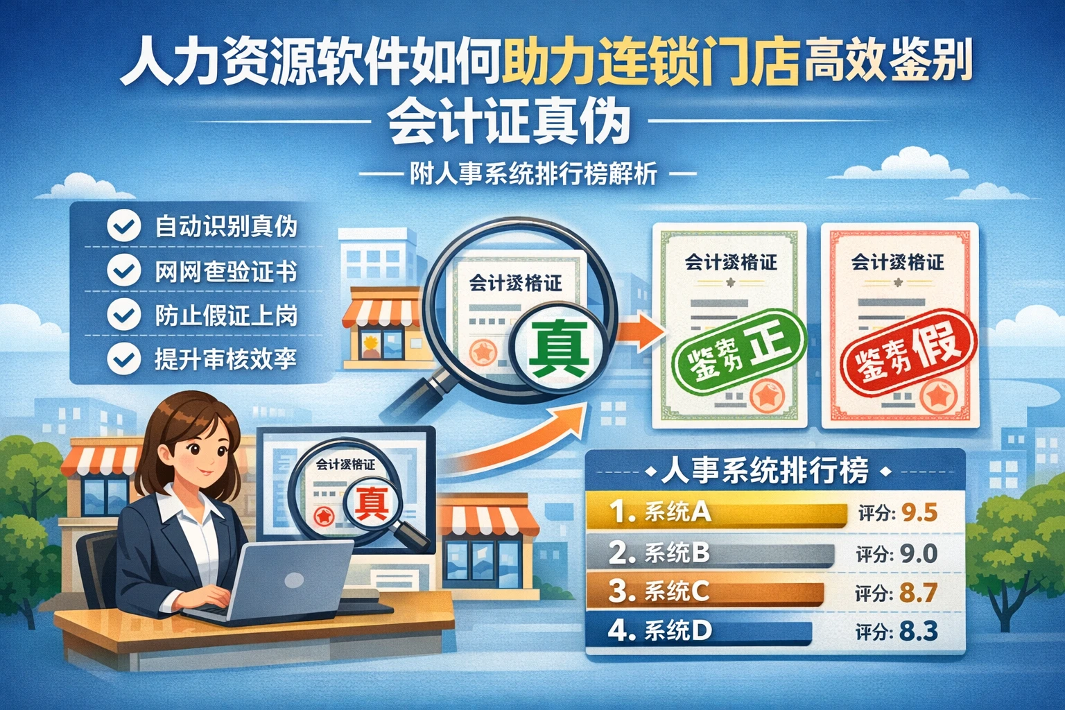 人力资源软件如何助力连锁门店高效鉴别会计证真伪——附人事系统排行榜解析