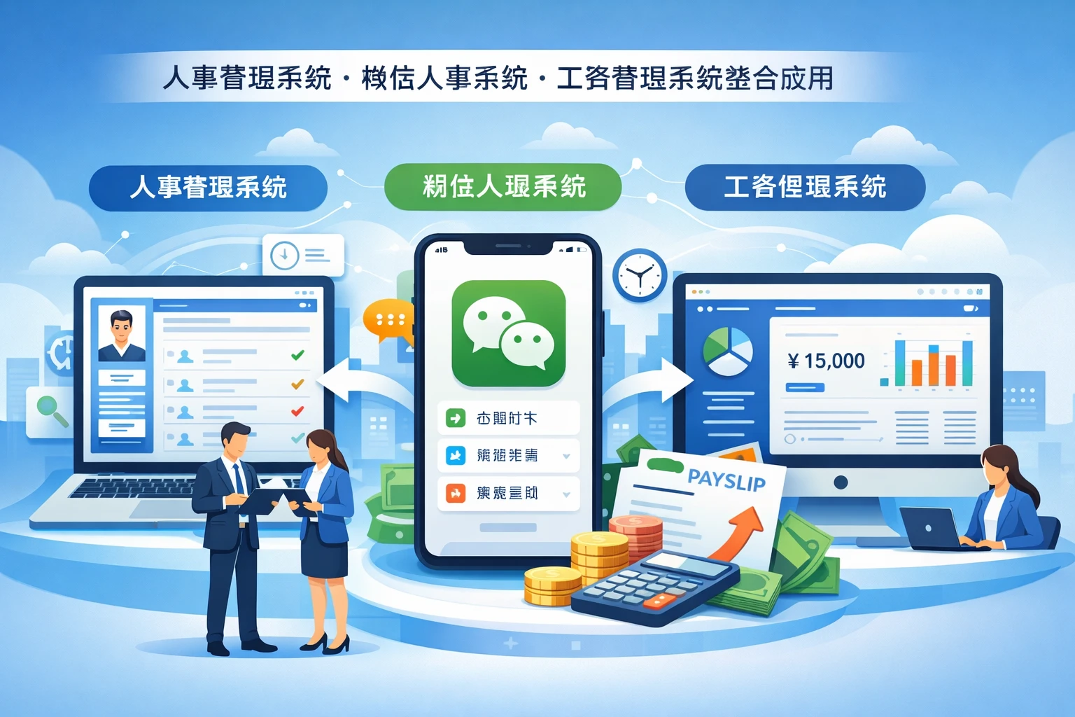 现代企业人事管理系统、微信人事系统与工资管理系统的整合应用
