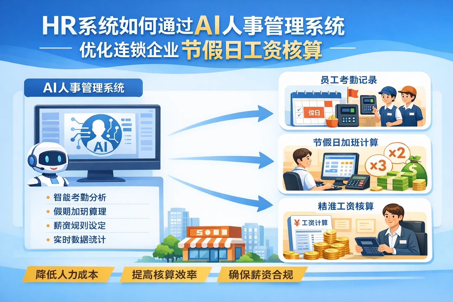 HR系统如何通过AI人事管理系统优化连锁企业节假日工资核算