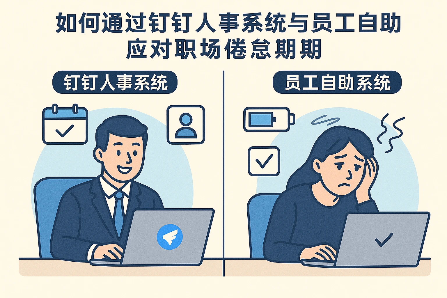 如何通过钉钉人事系统与员工自助系统应对职场倦怠期