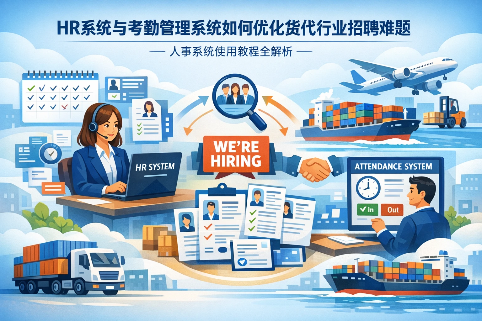 HR系统与考勤管理系统如何优化货代行业招聘难题 - 人事系统使用教程全解析