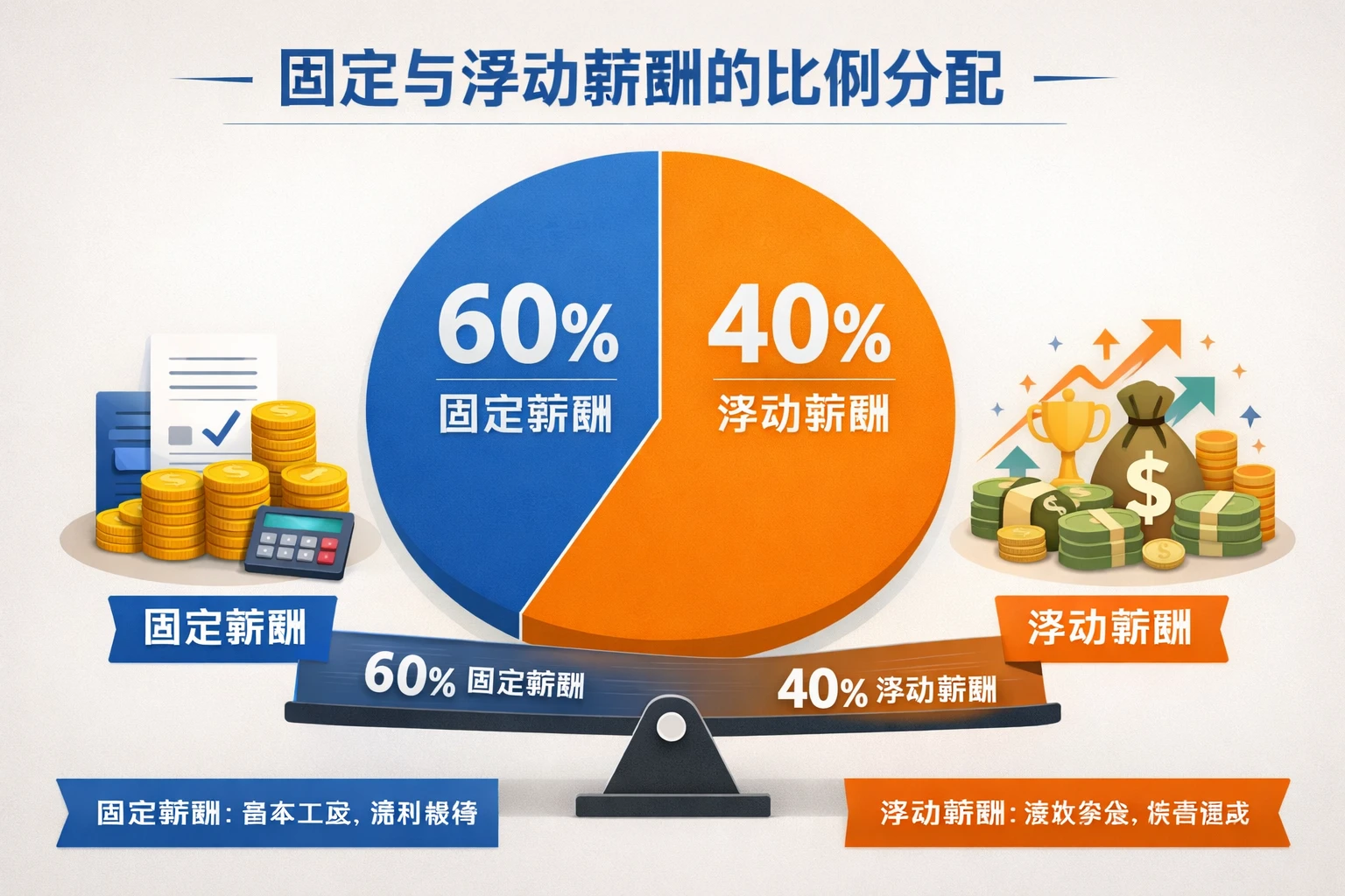 固定与浮动薪酬的比例分配
