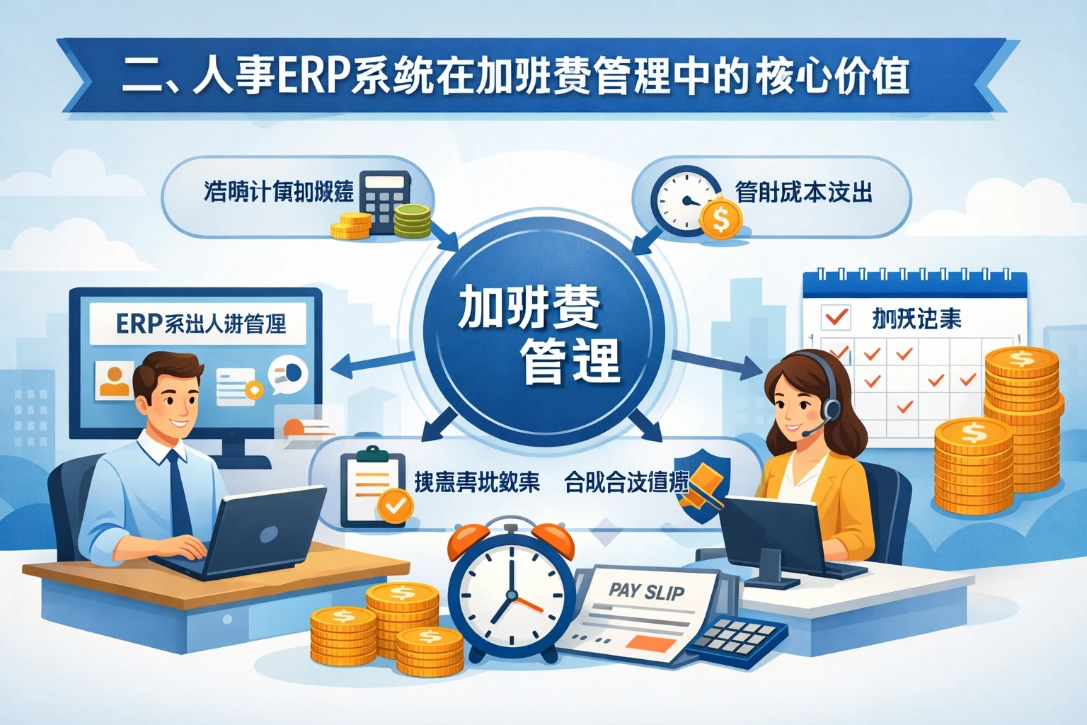 二、人事ERP系统在加班费管理中的核心价值