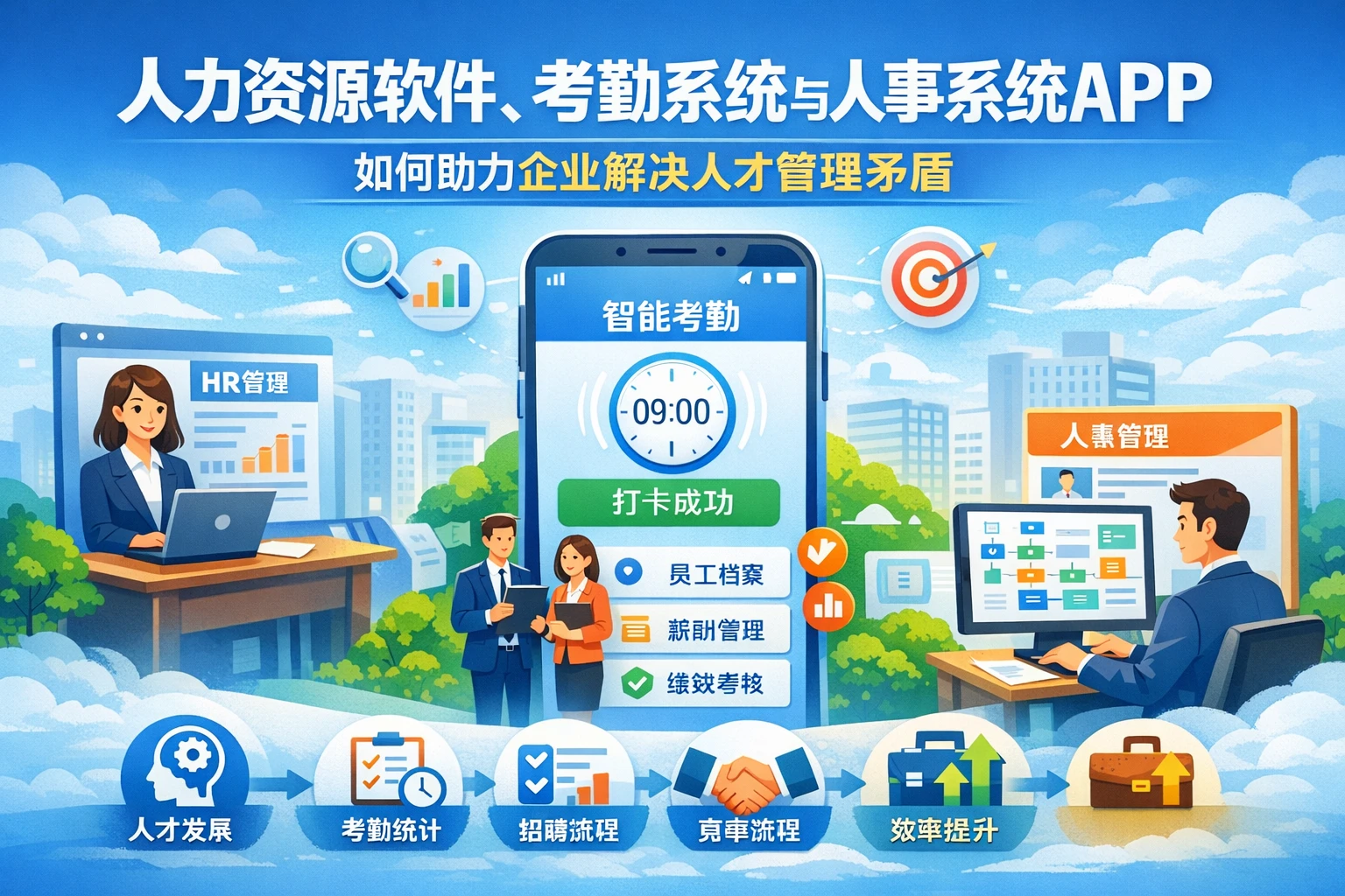 人力资源软件、考勤系统与人事系统APP如何助力企业解决人才管理矛盾