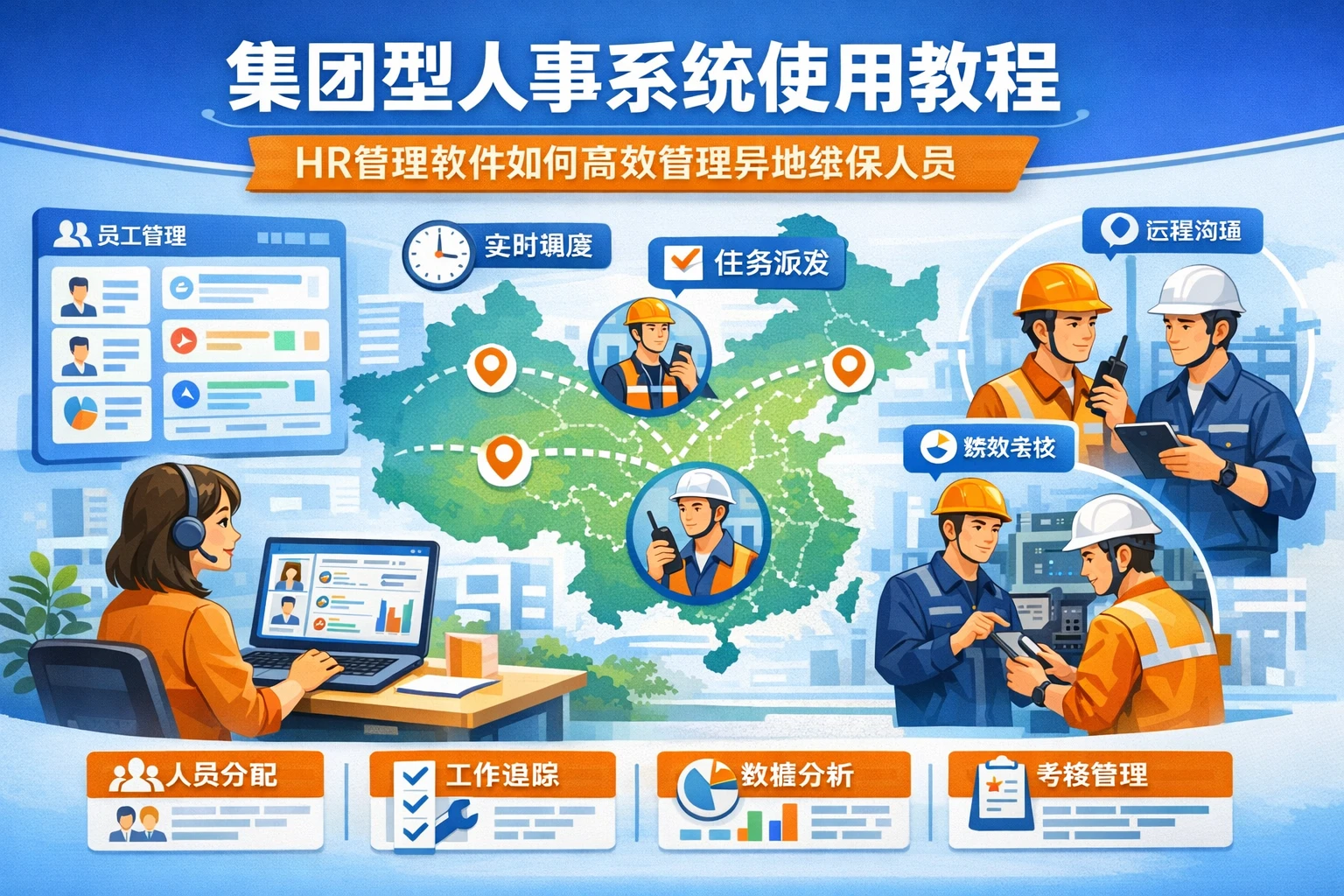 集团型人事系统使用教程：HR管理软件如何高效管理异地维保人员