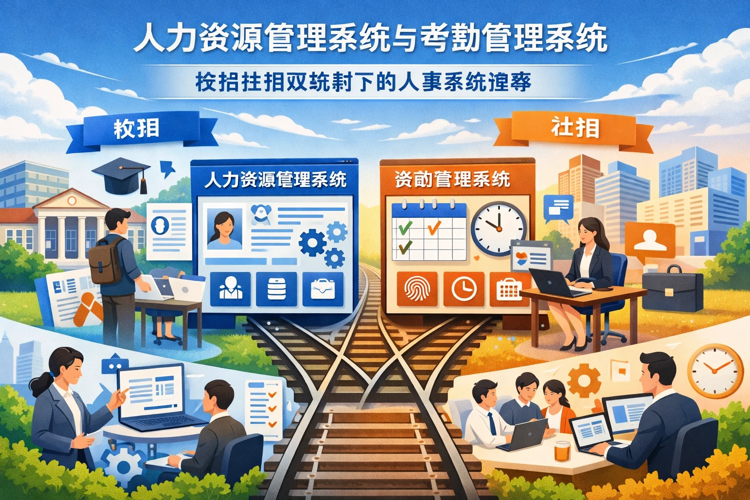 人力资源管理系统与考勤管理系统:校招社招双轨制下的人事系统推荐