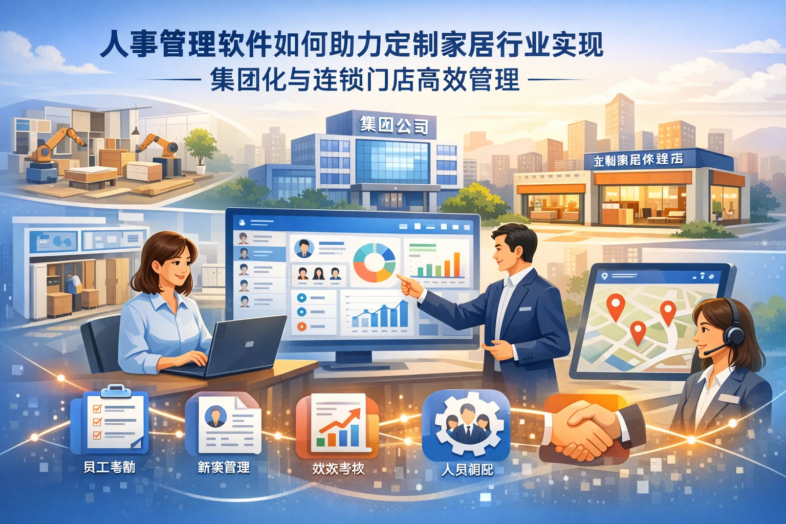 人事管理软件如何助力定制家居行业实现集团化与连锁门店高效管理