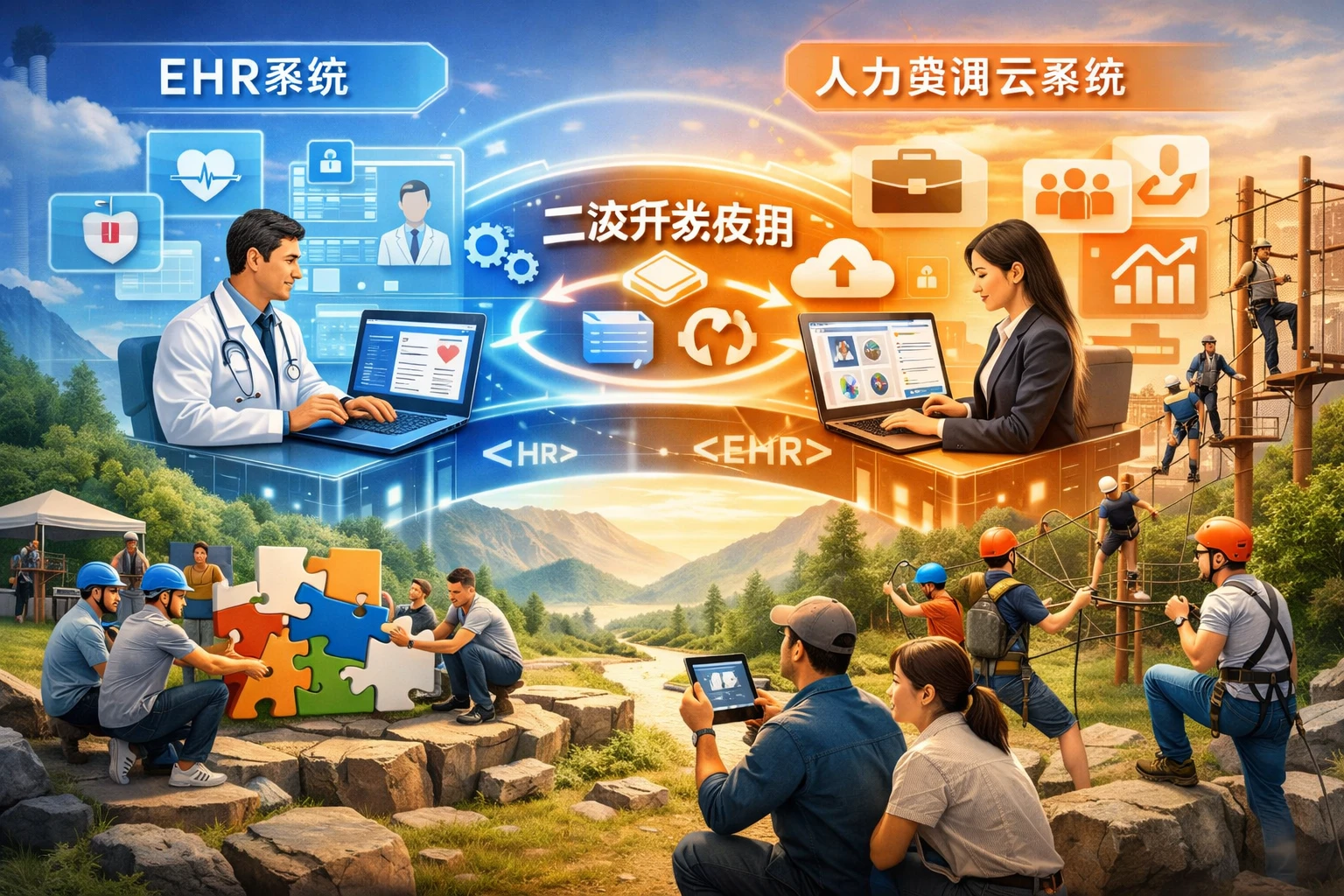 EHR系统与人力资源云系统在团队建设活动中的二次开发应用