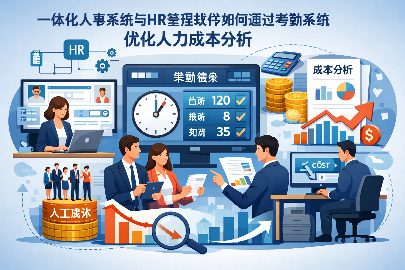 一体化人事系统与HR管理软件如何通过考勤系统优化人力成本分析