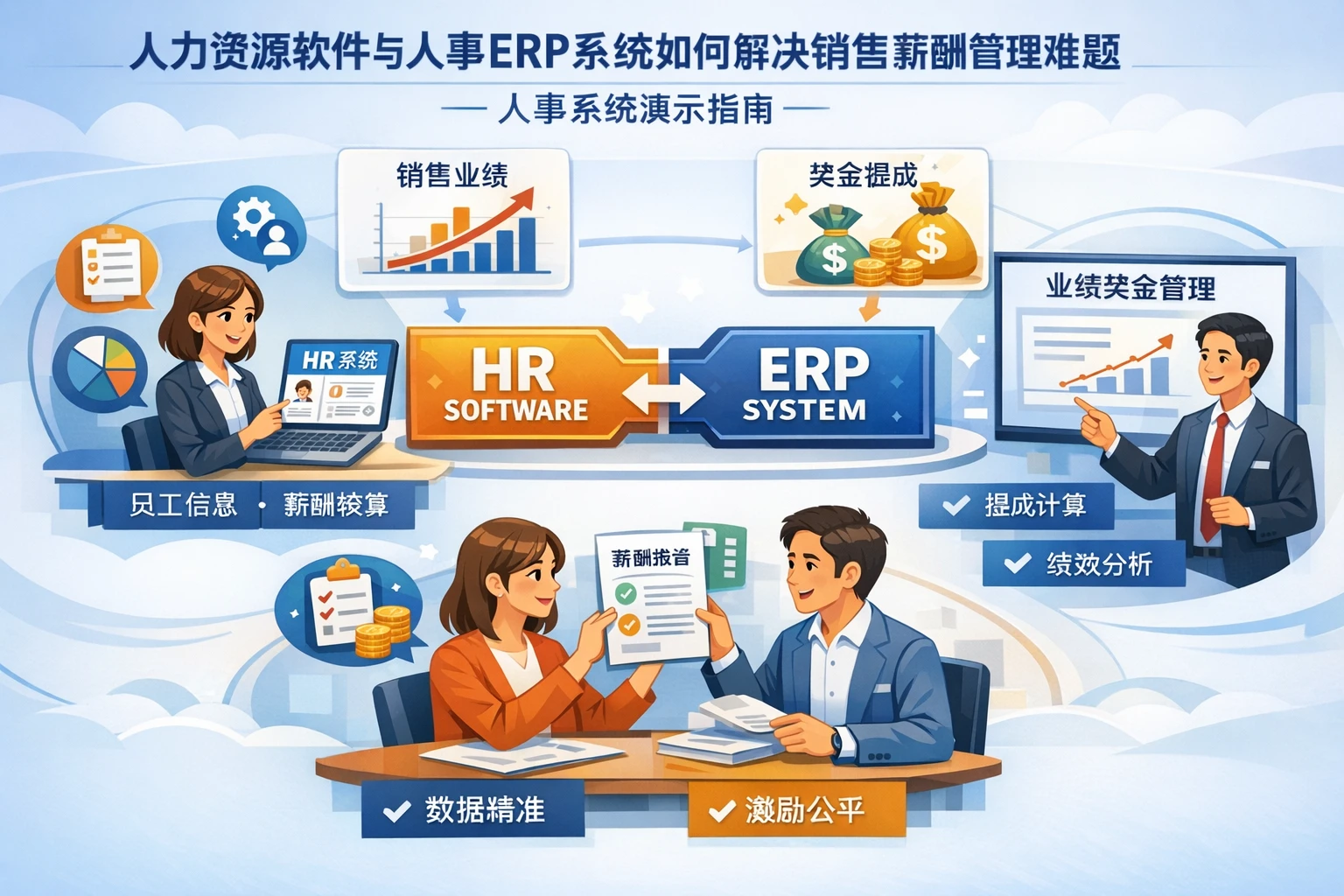 人力资源软件与人事ERP系统如何解决销售薪酬管理难题 - 人事系统演示指南