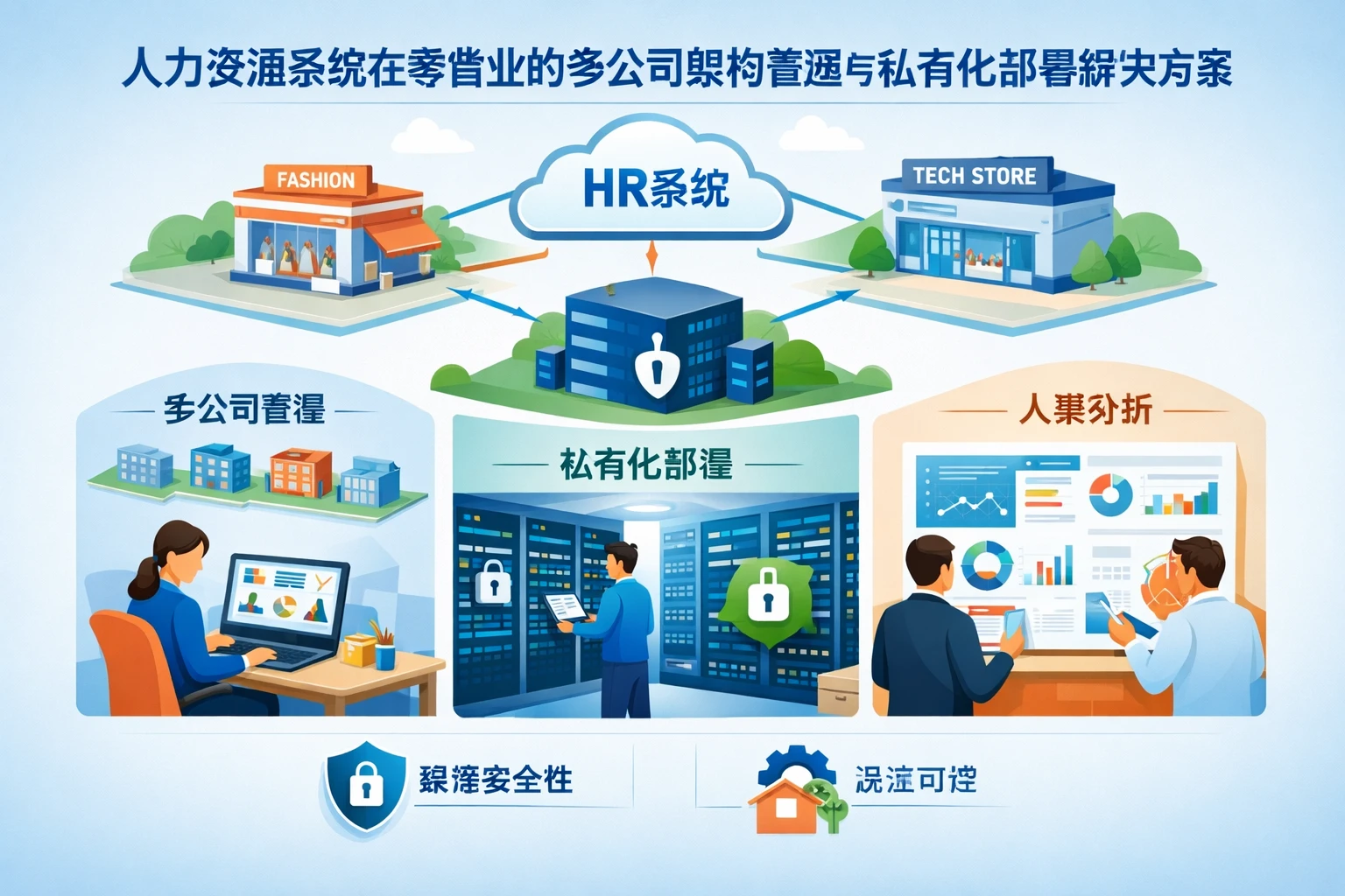 人力资源系统在零售业的多公司架构管理与私有化部署解决方案