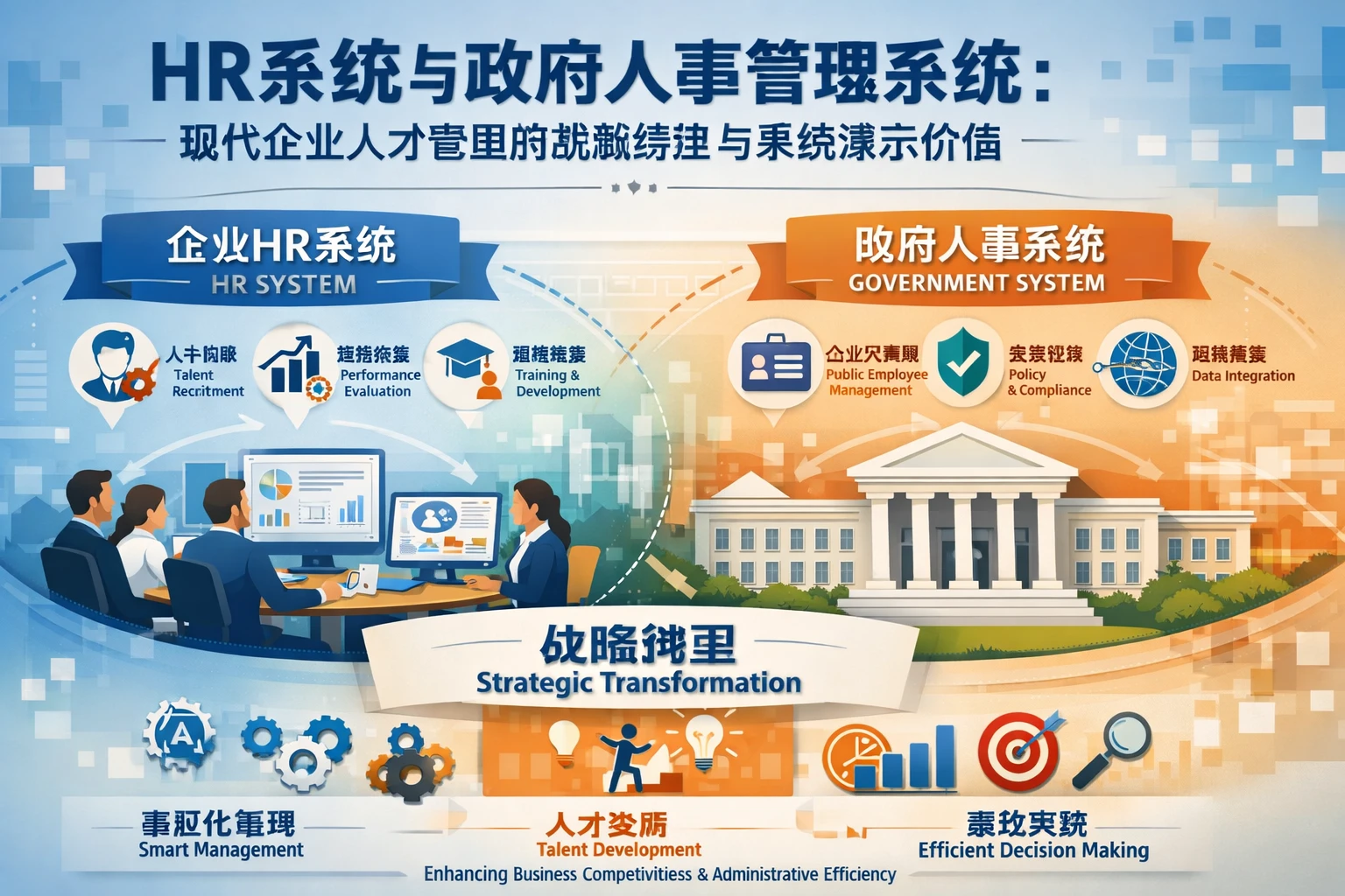 HR系统与政府人事管理系统:现代企业人才管理的战略转型与系统演示价值