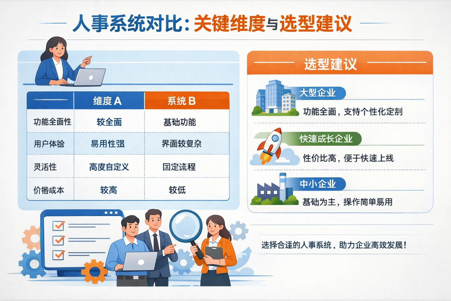人事系统对比:关键维度与选型建议