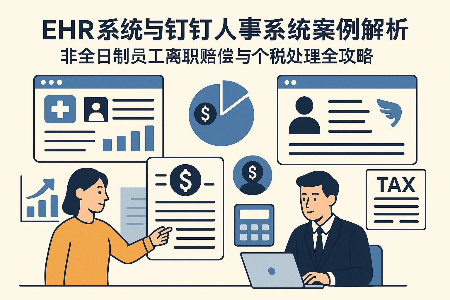 EHR系统与钉钉人事系统案例解析:非全日制员工离职赔偿与个税处理全攻略