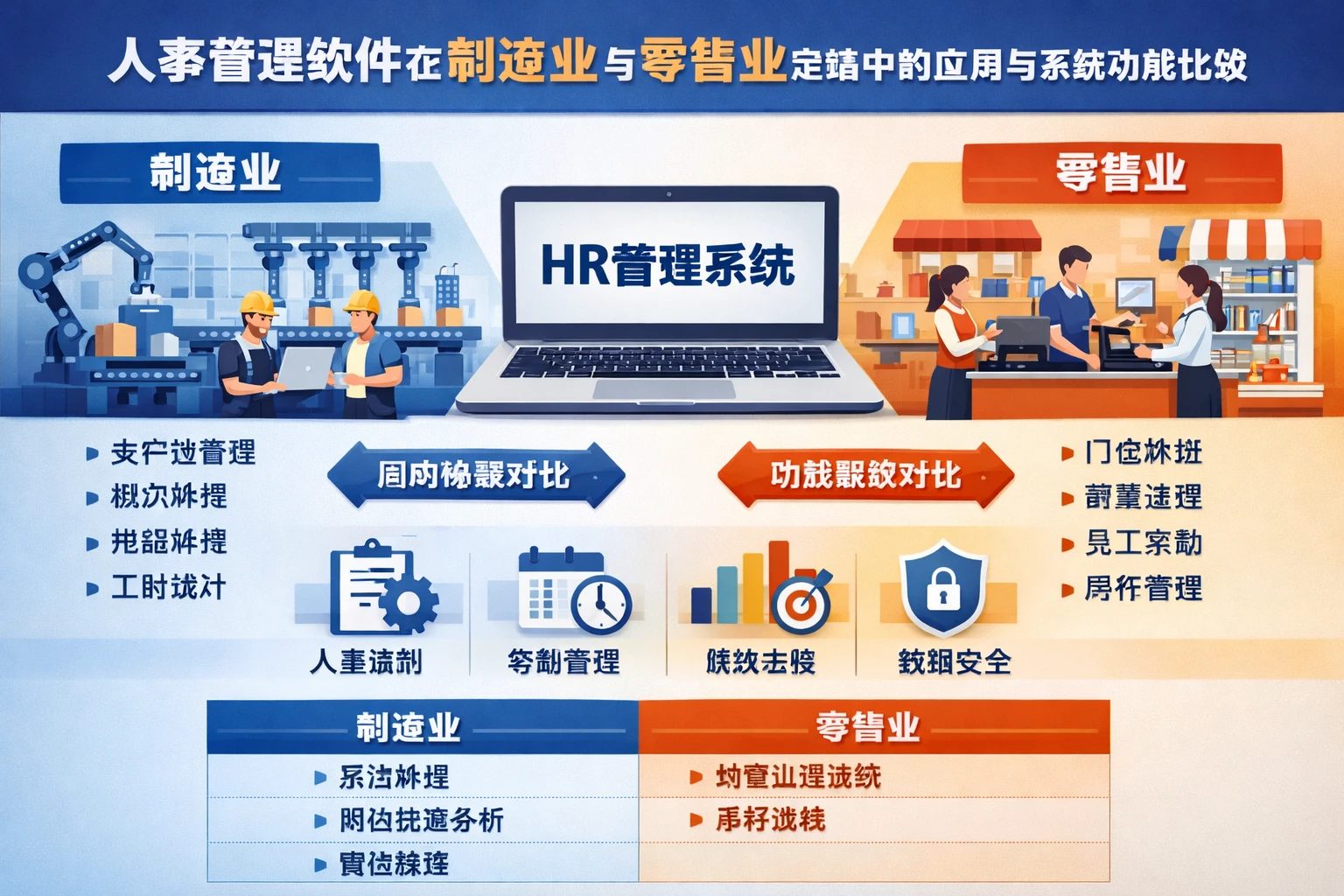 人事管理软件在制造业与零售业定编中的应用与系统功能比较