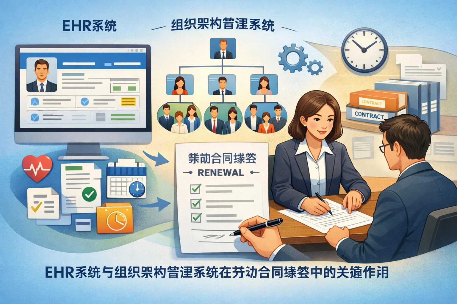 ehr系统与组织架构管理系统在劳动合同续签中的关键作用