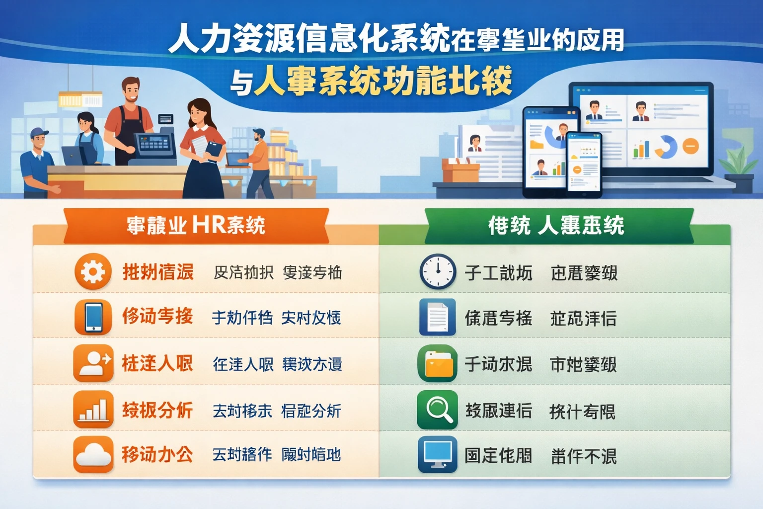 人力资源信息化系统在零售业的应用与人事系统功能比较