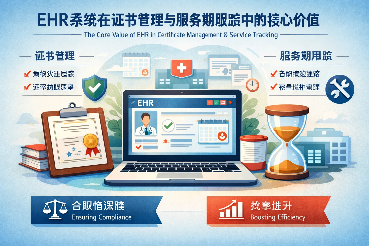 EHR系统在证书管理与服务期跟踪中的核心价值