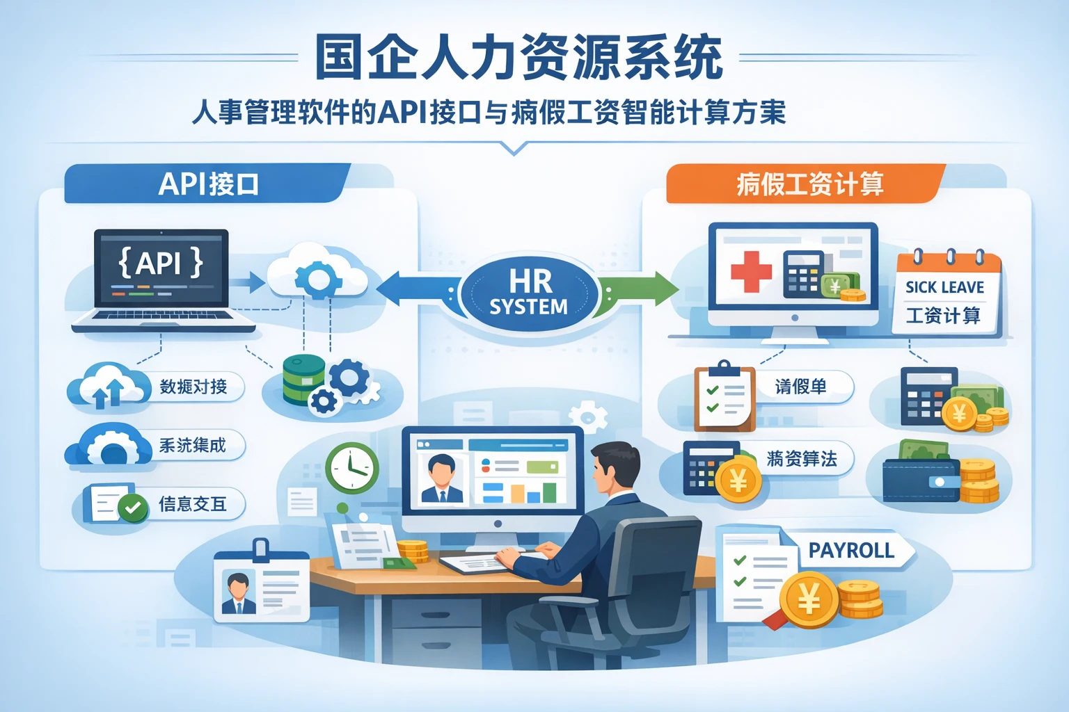 国企人力资源系统下人事管理软件的API接口与病假工资智能计算方案