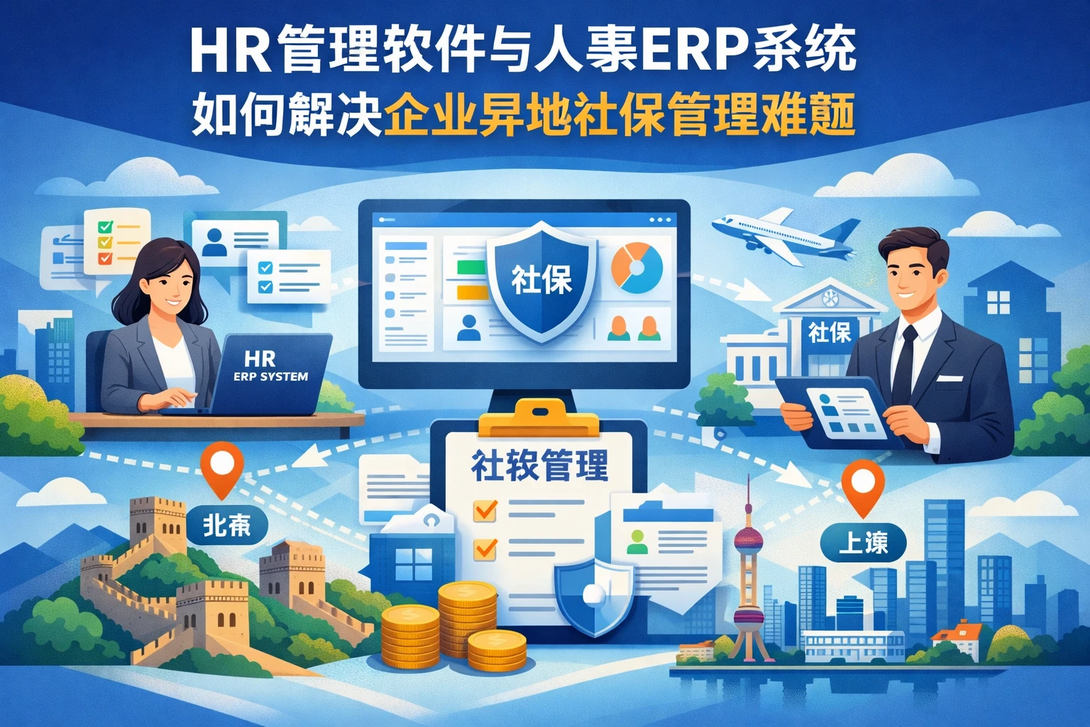 HR管理软件与人事ERP系统如何解决企业异地社保管理难题