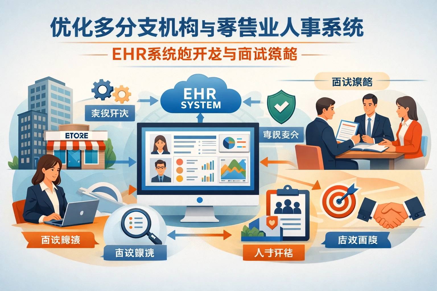 优化多分支机构与零售业人事系统:EHR系统的开发与面试策略