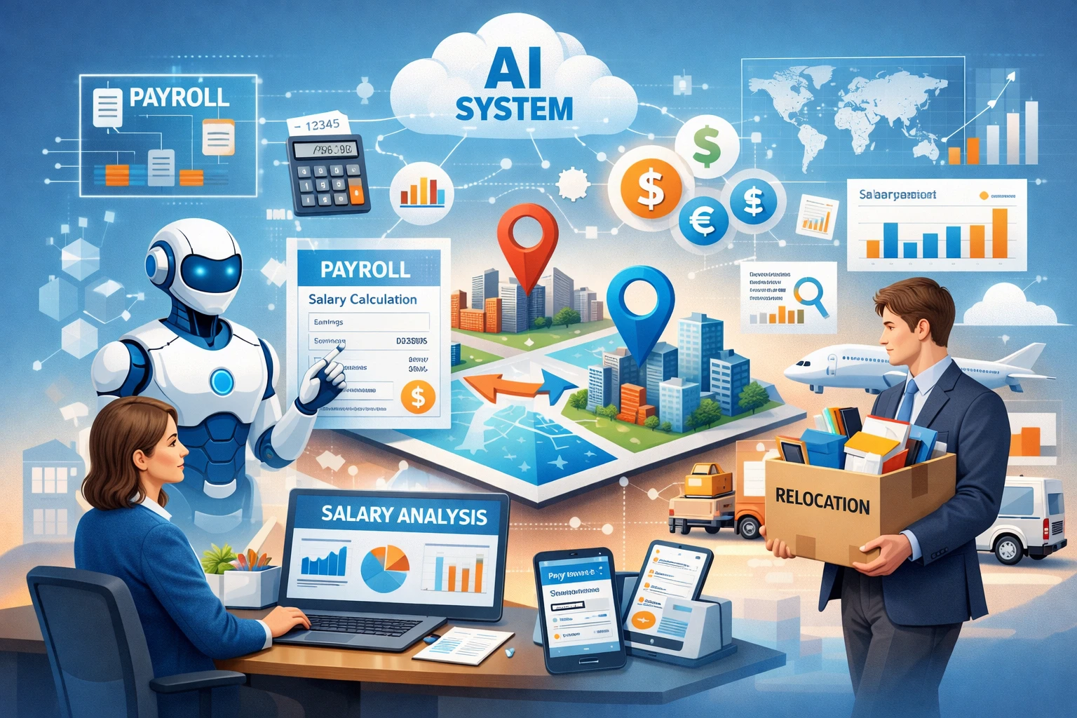 智能化HR管理软件与AI人事管理系统：跨地区搬迁中的薪资核算系统解决方案