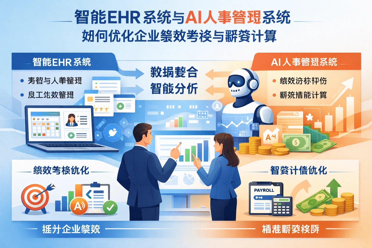 智能EHR系统与AI人事管理系统如何优化企业绩效考核与薪资计算