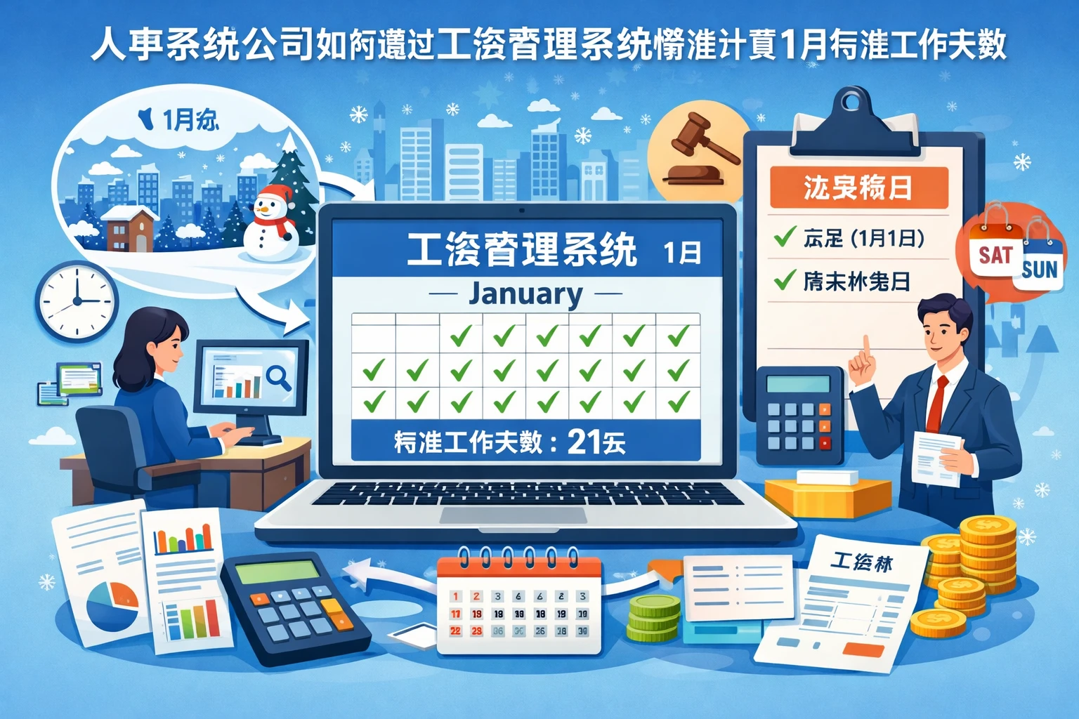 人事系统公司如何通过工资管理系统精准计算1月标准工作天数