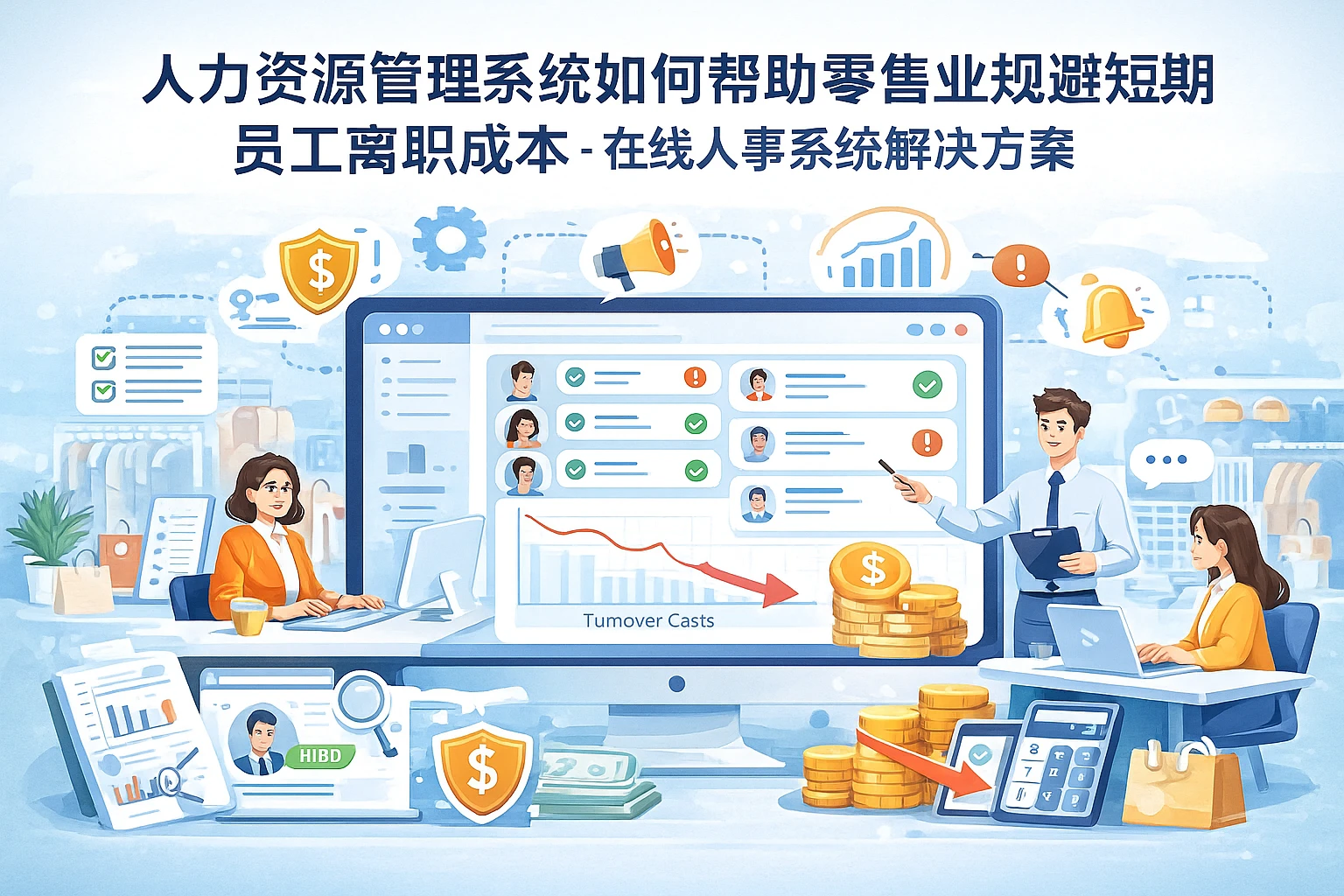 人力资源管理系统如何帮助零售业规避短期员工离职成本 - 在线人事系统解决方案