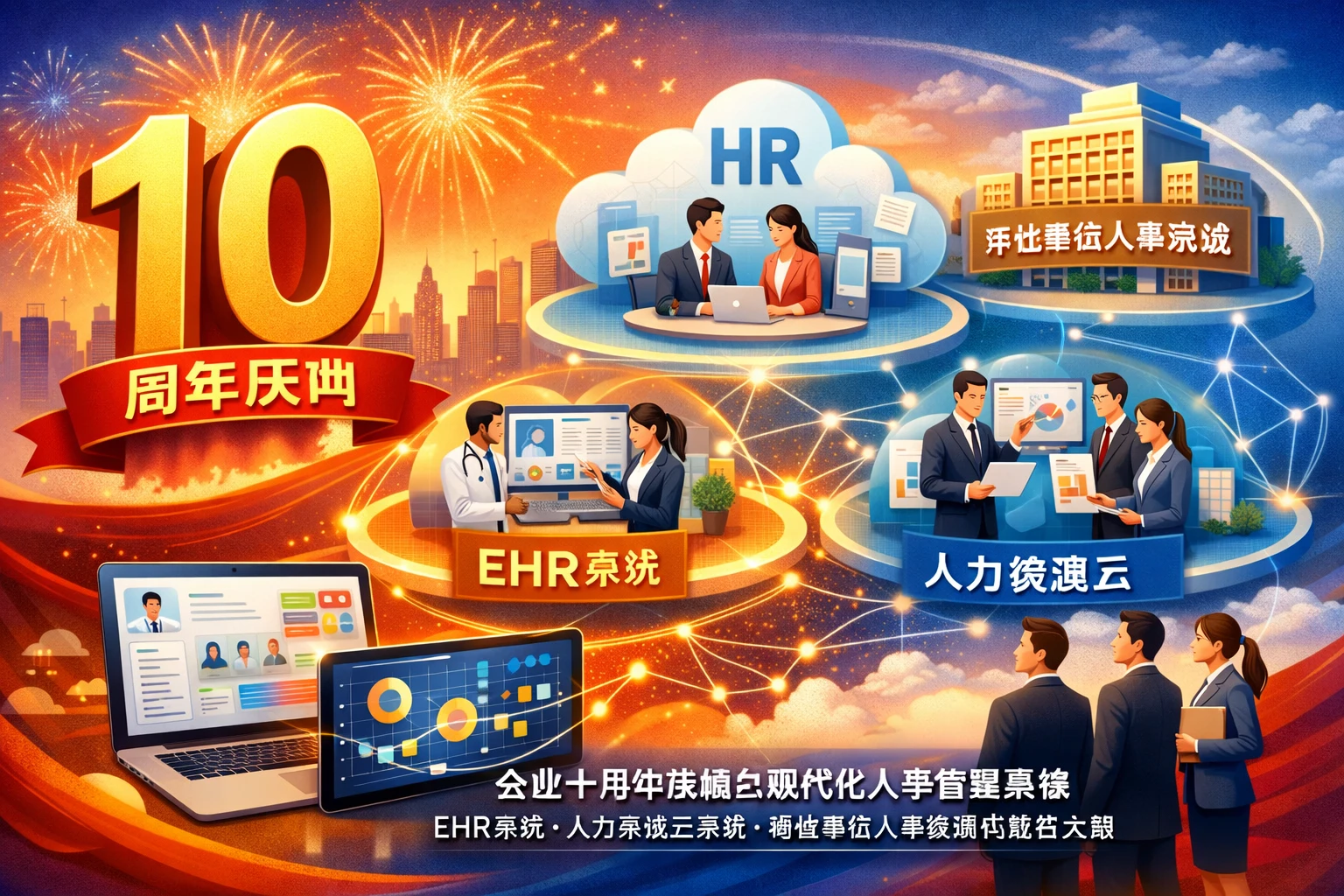 企业十周年庆典与现代化人事管理系统：EHR系统、人力资源云系统及事业单位人事系统的整合之道
