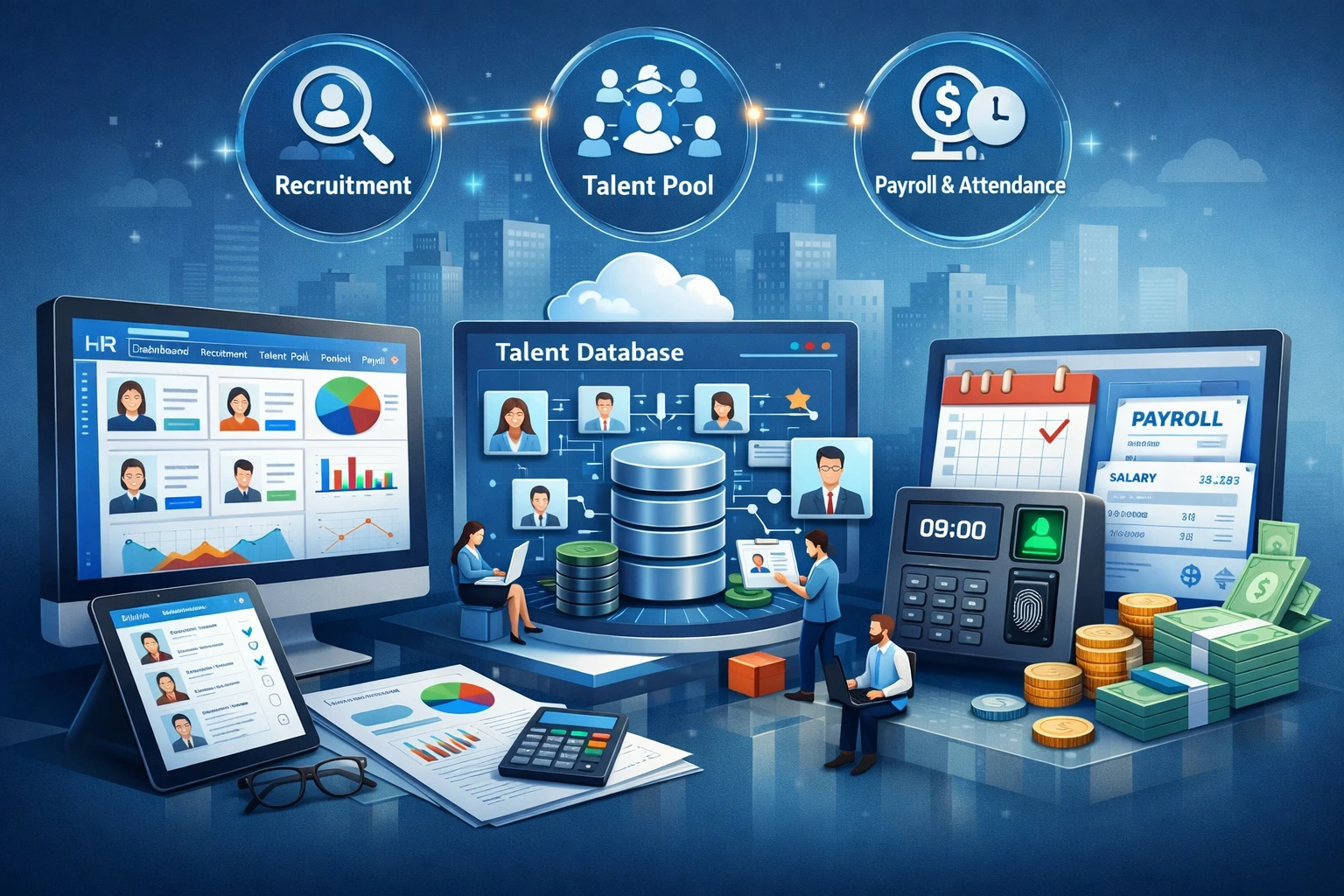 HR管理软件、人才库管理系统与人事工资考勤一体化系统：现代企业人力资源管理的核心解决方案