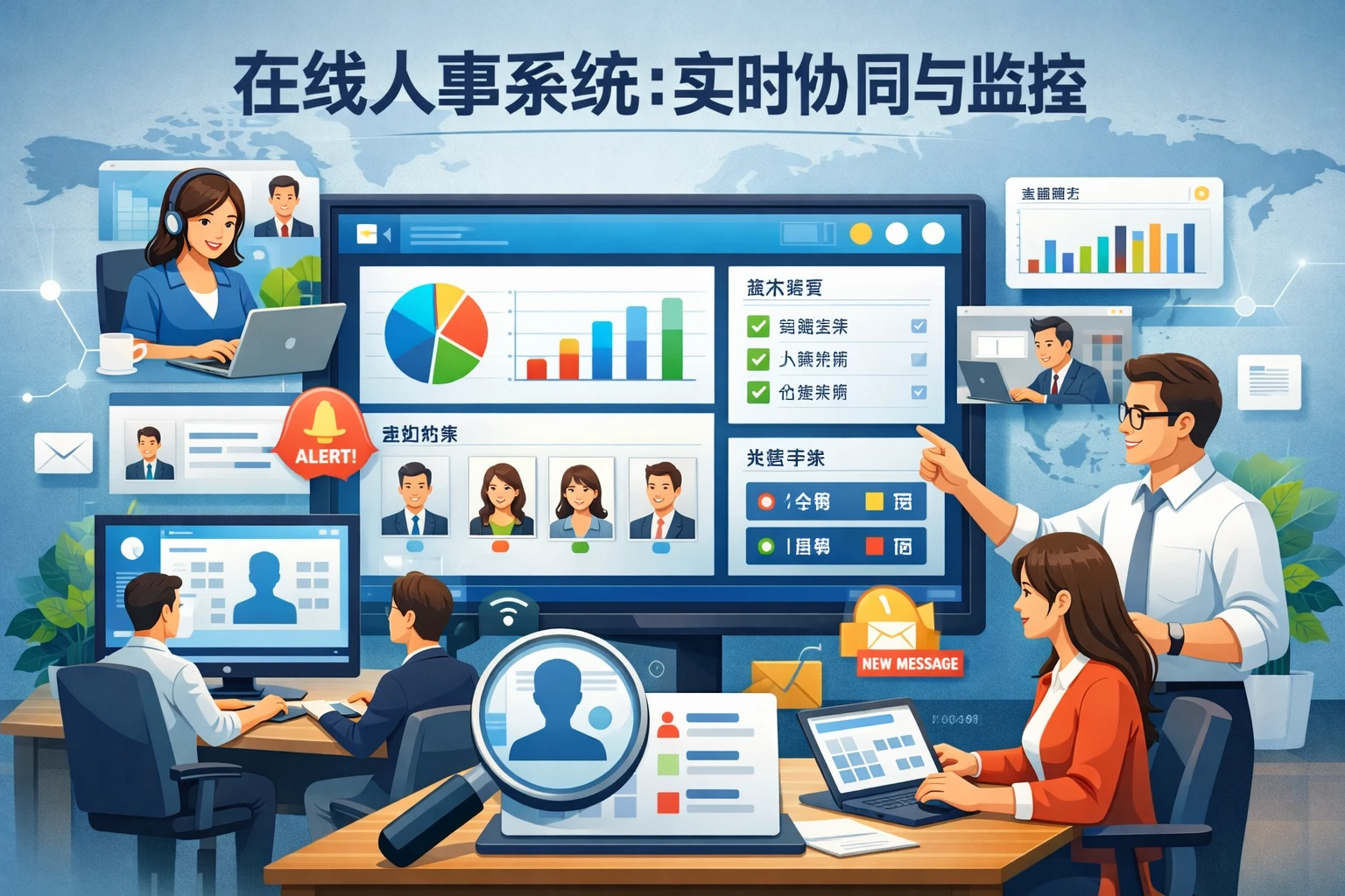 在线人事系统：实时协同与监控