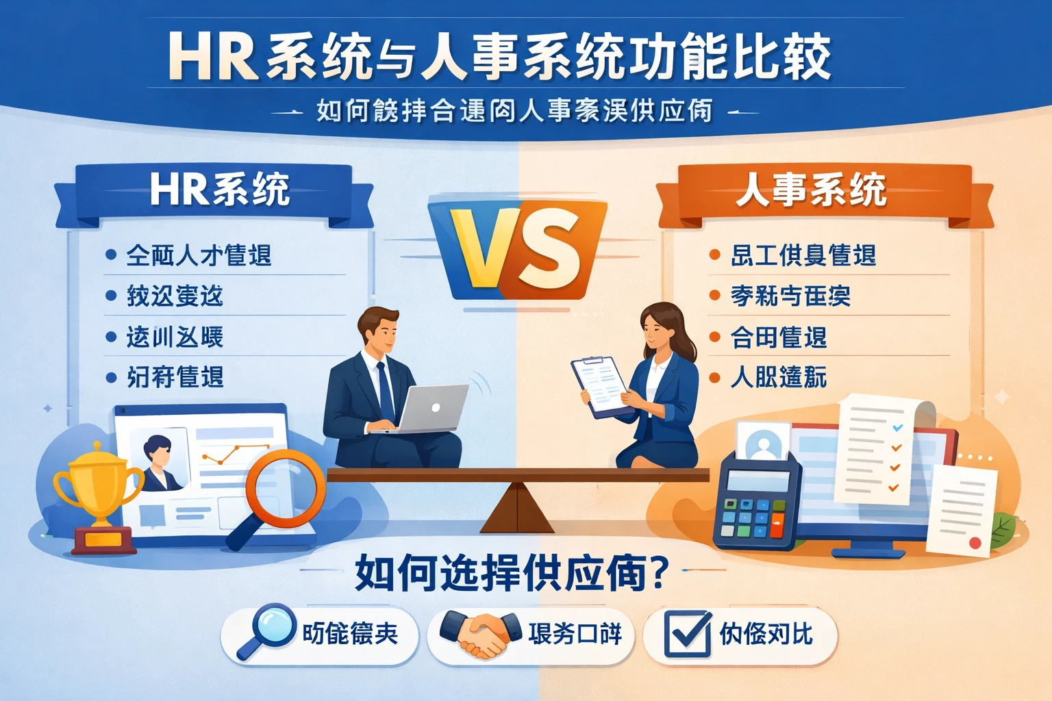 HR系统与人事系统功能比较:如何选择合适的人事系统供应商