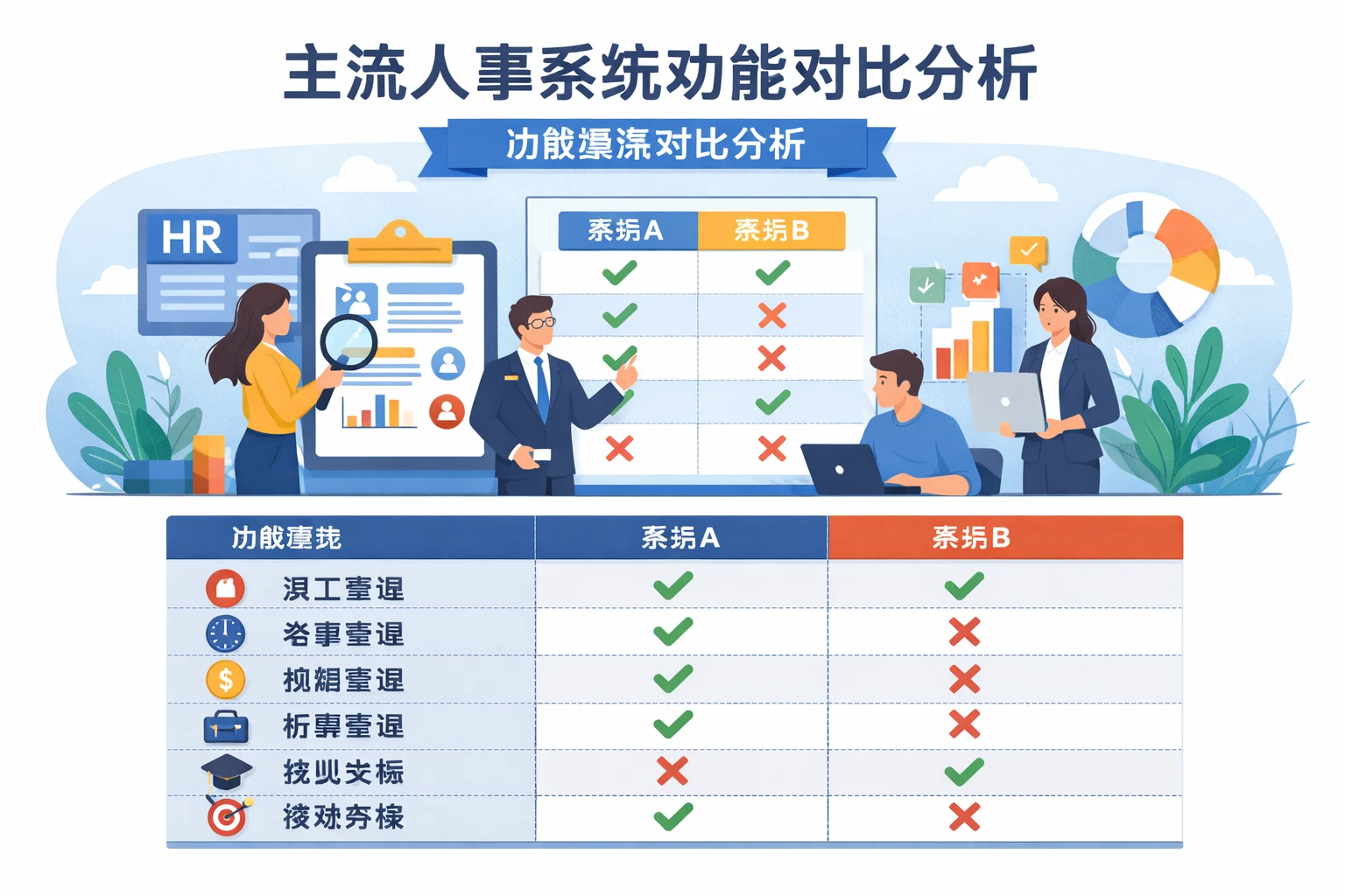 主流人事系统功能对比分析