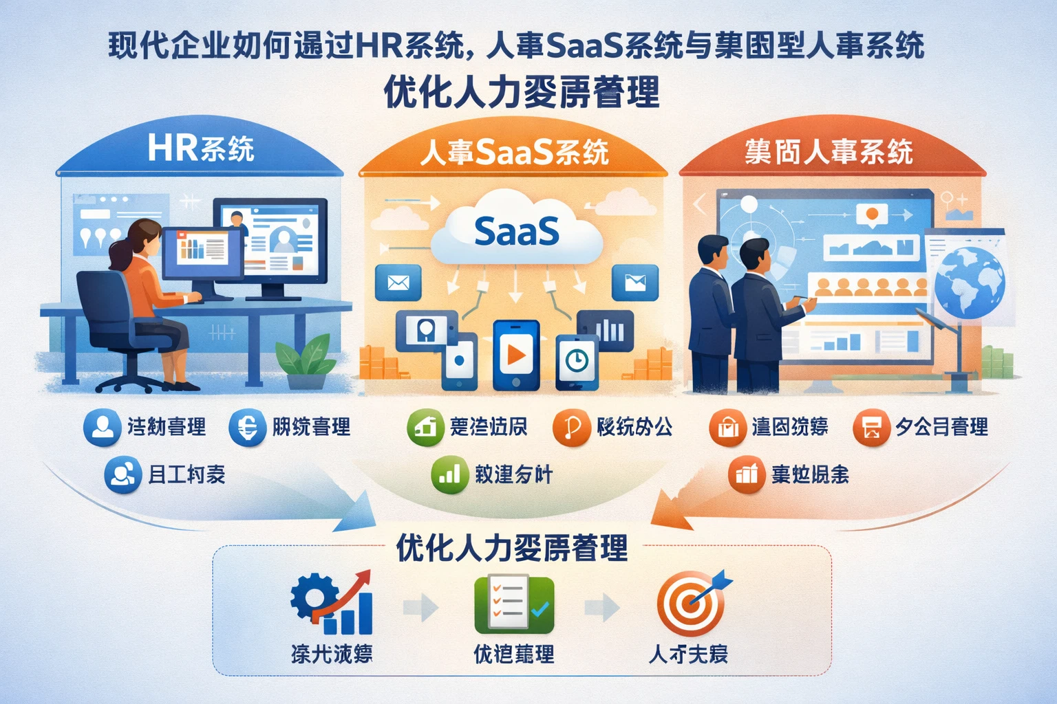 现代企业如何通过HR系统、人事SaaS系统与集团型人事系统优化人力资源管理