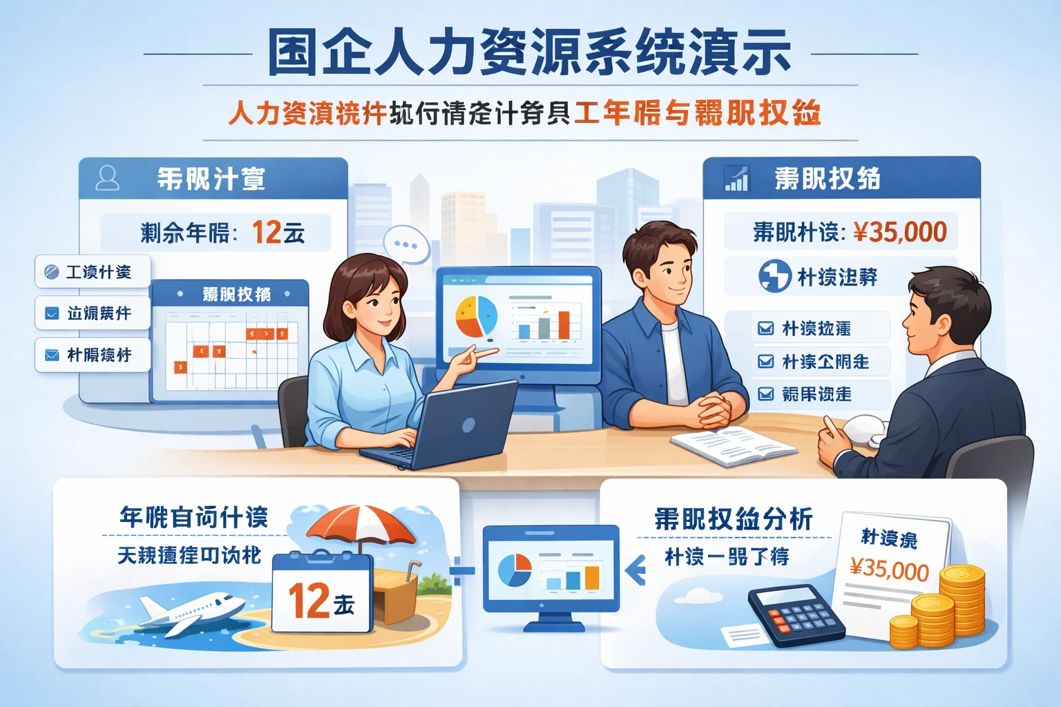 国企人力资源系统演示：人力资源软件如何精准计算员工年假与离职权益